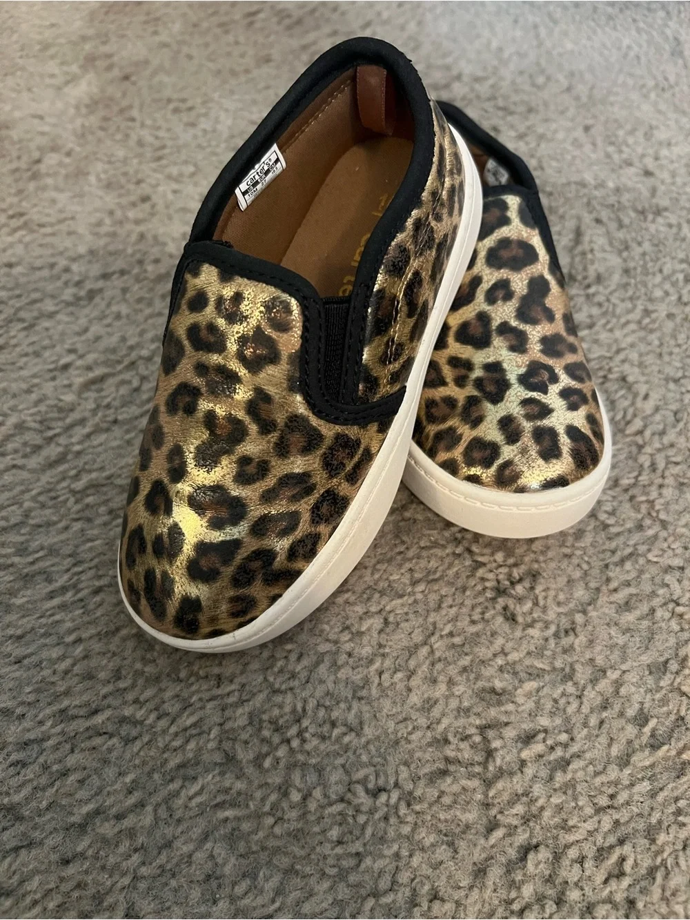 Carter's Kids Leopard Slip-On Sneakers - Gold/Black